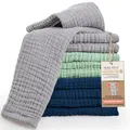 Produktbild: LAYNENBURG 10er-Set Premium Spucktücher Baby aus extra weichem Musselin - 100% Baumwolle - 30x50cm - Oeko Tex 100 - Musselin-tücher als Mulltücher, Mullwindeln oder Stoffwindeln (Mehrfarbig Boy)