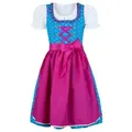 Produktbild: Nübler Dirndl Mädchen Dirndl im traditionellen Stil Kinder Trachten (Dirndl Set EMILIA, 3-tlg., Dirndl Kleid mit Bluse und Schürze) Kinder Tracht im bayerischen Stil - Trachtenmode Kinder grün 92