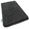 Produktbild: FLOORDIREKT Badematte Sky - Flauschiger Badvorleger mit dichtem Flor - Eckig - Schwarz - 50 x 60 cm