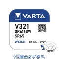 Produktbild: 1 x Varta 321 Uhrenbatterie 1,55 V SR616SW SR65 RW 321 15mAh Knopfzelle