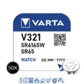 Produktbild: 50 x Varta 321 Uhrenbatterien 1,55 V SR616SW SR65 RW 321 15mAh Knopfzelle