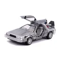 Produktbild: Jada Toys 253255021 Zurück in die Zukunft 2, Delorean DMC-12 Modellauto, 1:24, Time Machine, mit Licht- und Radfunktion, Flügeltüren, viele Details, Silber