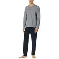 Produktbild: Schiesser Casual Essentials Long Pyjama Button Dunkelblau Baumwolle Small Herren