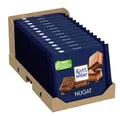 Produktbild: Ritter Sport Nugat, Tafelschokolade mit cremig-feinem Edelnugat aus goldbraun gerösteten Haselnüssen mit feiner Vollmilchschokolade, perfekt zum Naschen, 13 x 100g