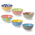 Produktbild: Kleine Schalen Dessertschalen Keramik Schale - Porzellan Klein Schüsseln 300 ml für Snack | Reis | Dessert | Suppen - 6er Set Bunte Snackschale Reisschale - Mikrowellen und Spülmaschinenfest - 12 cm