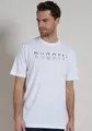 Produktbild: bugatti T-Shirt Palermo Kurzarm, Rundhalsausschnitt, mit Logo, bequem, leicht, Baumwollmix