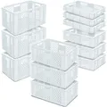 Produktbild: BRB 12x Stapelkorb/Bäckerkisten in 4 Größen, Grundmaß LxB 600x400 mm, H 90 mm, 150 mm, 240 mm, 320 mm, weiß