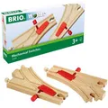 Produktbild: BRIO Spielzeugeisenbahn-Zubehör World 33344, mechanisches Weichenpaar, je 14,4 cm, aus Holz, 2-teilig