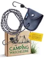 Produktbild: Camping Wäscheleine (3 m, reflektierend) für Reise, Vanlife, Badewanne, Wohnwagen und Balkon. Reisewäscheleine Schwarz