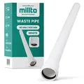 Produktbild: Millto™ Rohr Abwasserrohr Kanalisationsrohr 40 mm x 500 mm Weiß Kanalrohr Abflussrohr mit Gummidichtung Kanalrohrsystem Heißwasser Chemische Beständigkeit Abwasser