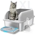 Produktbild: Geschlossene Katzenklo Edelstahl XXL, 37 L Katzentoilette Edelstahl Mit Deckel,
