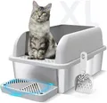 Produktbild: Geschlossene Katzenklo Edelstahl XXL, 37 L Katzentoilette Edelstahl Mit Deckel,