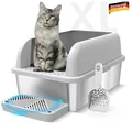 Produktbild: Geschlossene Katzenklo Edelstahl XXL, 37 L Katzentoilette Edelstahl Mit Deckel,