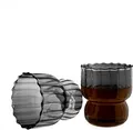 Produktbild: 8er Set Moderne Gläser 300 ml Riffle Design Trinkgläser aus Borosilikatglas in Schwarz