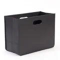 Produktbild: Design ZEITUNGSKORB Business | Kunstleder, 40,5x30,5x19,5 cm (BxHxT), Schwarz | Faltbarer Zeitschriftenhalter, edle Zeitungsbox, Zeitungsständer, Zeitungssammler