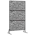 Produktbild: vidaXL Sichtschutz Schwarz 100 x 50 x 180 cm Stahl, Moderner Garten Sichtschutz, rechteckige Outdoor-Trennwand, stilvolle Terrassenlösung