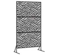 Produktbild: vidaXL Gartenzaun Sichtschutz Schwarz 100 x 50 x 180 cm Stahl, (1-St)