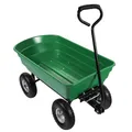 Produktbild: Wiltec Gartenwagen mit Kippfunktion bis 240 kg, Handwagen mit 75 l Volumen, Bollerwagen für Gartenarbeit, Handkarren für u. a. Rasen, Kies u. Schlamm