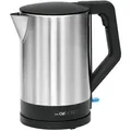 Produktbild: Clatronic Wasserkocher Edelstahl | 1,5 Liter | BPA frei | Einhandbedienung | Edelstahlgehäuse | Kettle | mit Kabelaufwicklung | WKS 3692 schwarz - Schwarz/Silber