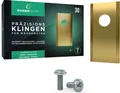 Produktbild: RASENWERK® - Hochwertige Mähroboter Messer mit passenden Schrauben - Universal Ersatzklingen Ersatzmesser für die Marken WORX, LandXcape, Zoef Robot und Einhell – Rasenroboter Messerset – 30 Stück