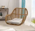Produktbild: Dekoleidenschaft Hängesessel aus Rattan, mit Kissen, Korbsessel, Hängeschaukel, Rattanschaukel