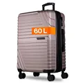 Produktbild: Cocoono Hartschalenkoffer Mittelgroß – 60L - 67L Volumen – 8 Rollen 360° drehbar – Leichter ABS Koffer mit TSA Schloss & Teleskopgestänge – Reisekoffer, Handgepäckskoffer, Koffer (Champagner, L)