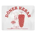 Produktbild: Döner Kebab lustiges Metallschild XL in 21x28 cm mit Dönermotiv in rot Blechschild lustiges Geschenk für Dönerfans Schild für Dönerrestaurant