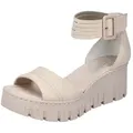 Produktbild: Rieker Keilsandalette, Sommerschuh, Sandale, Keilabsatz, mit kräftiger Profilsohle beige 40 EU