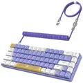 Produktbild: YINDIAO T8 60% Mechanische Gaming Tastatur,68 Tasten TKL Kompakt Layout,Kabelgebundene Tastatur,18 RGB Beleuchtung,Blauer Schalter,Anti-Ghosting,Pro USB-C Spiralkabel,für PC,MAC,PS4,Xbox -Lila