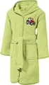 Produktbild: Erwin Müller Kinder-Bademantel mit Kapuze Frottier grün Größe 110/116 - saugstark, langlebig, mit Taschen und Bindegürtel, Stickerei Traktor (weitere Größen)