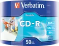 Produktbild: Verbatim CD-Rohling 50 Rohlinge CD-R printable 40-118mm 80Min 700MB 52x Shrink