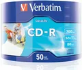 Produktbild: 200 Verbatim CD-R Bedruckbar 700Mb 80Min 52x White Inkjet Printable 2x50 Shrink