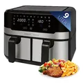 Produktbild: ProfiCook® Doppel-Heißluftfritteuse | 9 Liter | XXL Heißluftfritteuse Doppelkammer | Frittieren mit heißer Luft ohne zusätzliches Öl | 9 Programme | Air Fryer |Touchscreen | 2400 Watt | PC-FR 1242 H