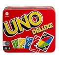 Produktbild: Mattel Games K0888 - UNO Deluxe, in exklusiver Verpackung mit Punkteblock, Sammlerdose, Gesellschaftsspiel, Geschenk ab 7 Jahren