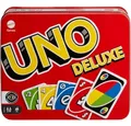 Produktbild: Mattel Games UNO Deluxe mit Punkteblock Blechdose Gesellschaftsspiel