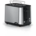 Produktbild: Braun HT1510BK Toaster, 900 W, 2 Schlitz, Brötchenaufsatz, Krümelschublade, Stop