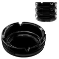 Produktbild: Konzept 11 - Aschenbecher für draussen Schwarz 11cm | 3 Stück Glasaschenbecher | Aschenbecher aus Glas Höhe 3,5 cm spülmaschinenfest Gastrobedarf