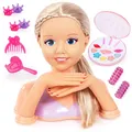 Produktbild: Bayer Design 90025AC Lisa Top Model Frisierkopf Schminkkopf, Puppenkopf mit Haarzubehör, Händen, Make-up, 25 cm, Blond