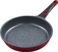 Produktbild: Ø20cm Bratpfanne flach / ca. 4.5 cm hoch KING® Click-Grip Aluguss mit verstärkter Beschichtung: MOONSCAPE / abnehmbarer Pfannengriff / Rot