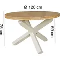 Produktbild: WOHNLING Design Esszimmertisch BOHA rund Ø 120 cm x 75 cm Akazie Massiv-Holz Landhaus Esstisch 4 Personen Küchentisch Tisch für Esszimmer braun - Braun