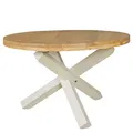 Produktbild: Wohnling Design Esszimmertisch BOHA rund Ø 120 cm x 75 cm Akazie Massiv-Holz, Landhaus Esstisch 4 Personen, Küchentisch Tisch für Esszimmer braun