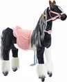 Produktbild: Mechanisches Pferd auf Rollen Ponnie Domino M mit rosa Sattel