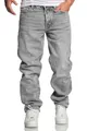 Produktbild: Amaci&Sons Herren Loose-Fit 90s Denim Jeans Hose Straight Baggy 7025 Grau W38/L32