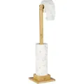 Produktbild: Toilettenpapierhalter stehend, Bambus, ohne Bohren, Ersatzrollenhalter Toilettenpapier, 71,5x23,5x19 cm, natur - Relaxdays