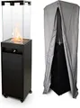 Produktbild: Planika - Faro – Terrassenheizer Gas schwarzer, 8kW tragbarer und freistehender, Propan Heizpilz für Ihren Garten und Terrasse (Faro + Abdeckung), 36 x 36 x 150 cm