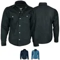Produktbild: BULLDT Motorradjacke BLD1202 (mit Protektoren) Motorradhemd Jeansjacke Hemd Futter aus Aramid-Kevlar-Fasern schwarz 60/4XL