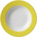 Produktbild: Ritzenhoff & Breker Doppio Suppenteller, 1 Stück, Teller tief mit farbigem Rand, Essteller, Porzellan, Sonnengelb, Ø 22 cm, 565072
