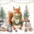 Produktbild: Ambiente 20 Lunch Servietten Eichhörnchen Wooly Weihnachtsdeko Landhaus 33x33
