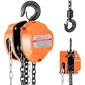Produktbild: VEVOR Kettenzug mit 0,5 T Traglast, Handkettenzug, 3 m Hubhöhe, Hebezug mit G80-Kette, Hochleistungs-Flaschenzug, manuelle Hebezeuge, Kettenflaschenzug für Garagen, Lager, Automobilmaschinen, Orange