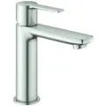 Produktbild: Grohe Lineare Einhand-Waschtischbatterie, S-Size, Push-Open Ablaufgarnitur, Ausladung 128mm, 23106DC1, Farbe: Supersteel